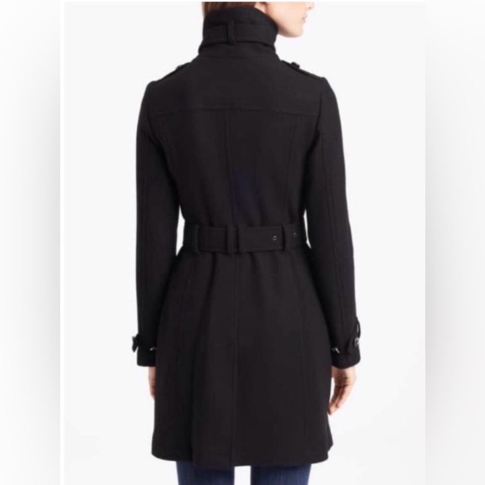 Burberry Britt Black Belted Wool Trench Coat - Picture 4 of 10